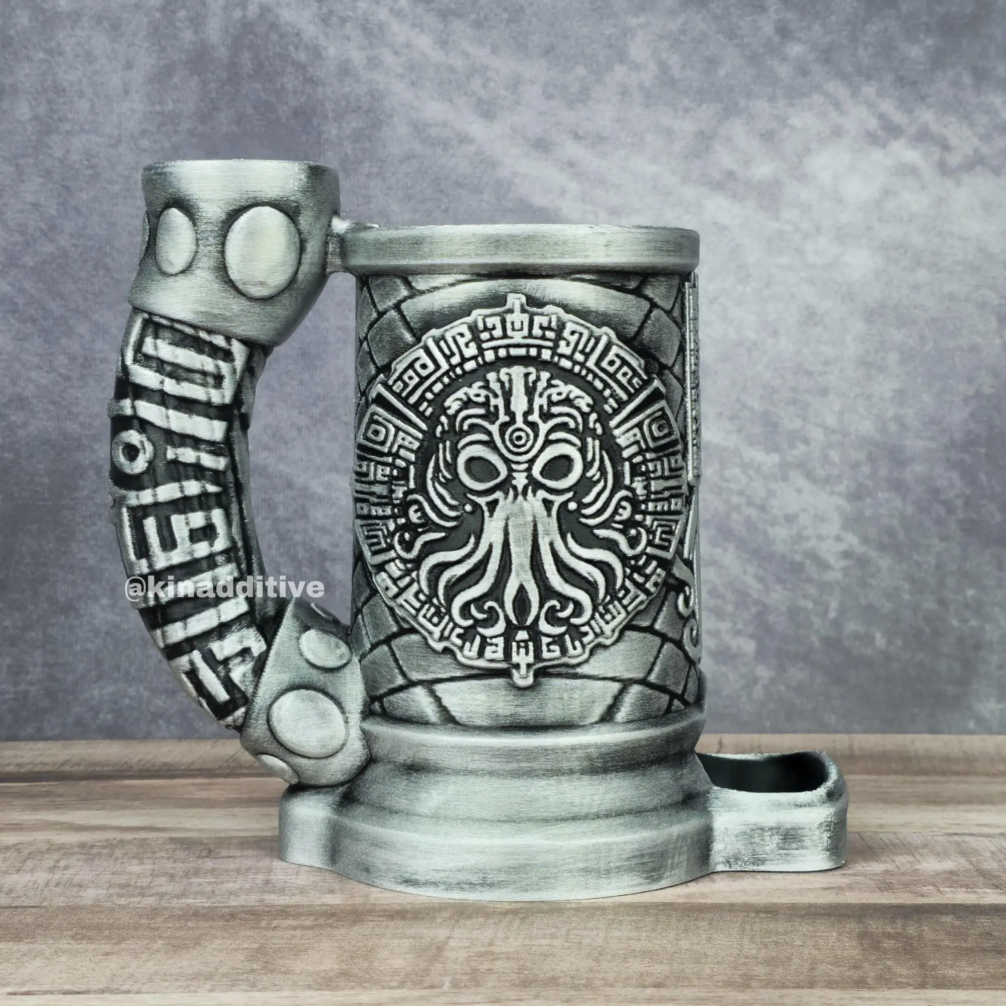 Cthulhu Dice Tower Mug Can Koozie - Table Top Gaming Cup for 12 oz Cans - DND Gaming Accessory Reusable