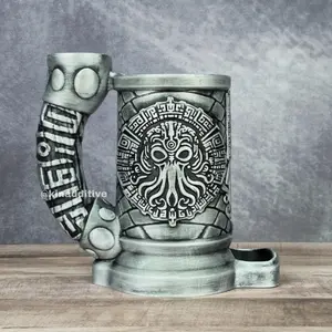 Cthulhu Dice Tower Mug Can Koozie - Table Top Gaming Cup for 12 oz Cans - DND Gaming Accessory Reusable