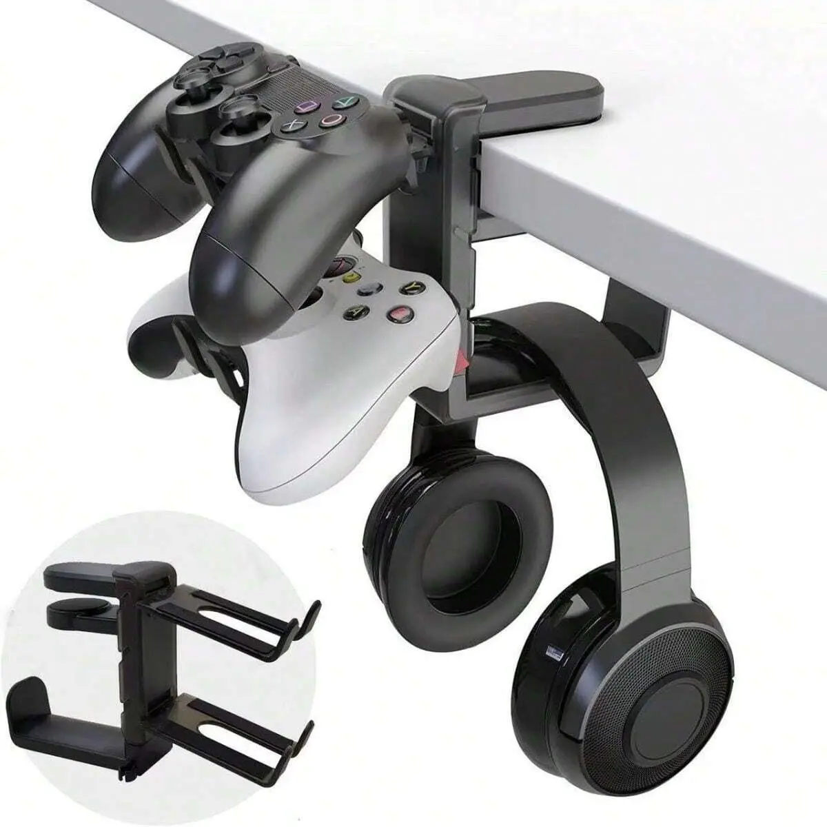 New Game Controller Headset Organizer, Headphone Hanger, Headset Holder, Universal Stand No Installation Required, Keep Desk Clutter-Free, Fits Ps5/ps4/xbox/nintendo Switch Pro Controllers
