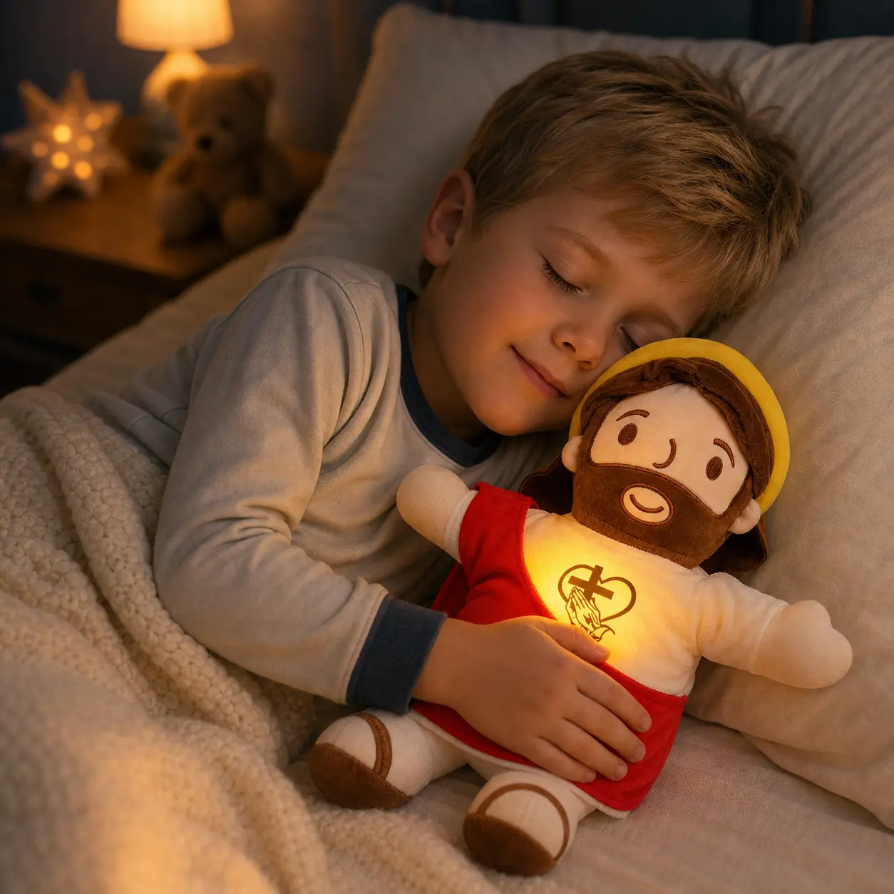 Calming Breathing Jesus Doll - Cute Stuffies, Soft Plush, Emotional Support Love Doll, Stuffed Animal Gifts, Soft Cuddly Gift for Precious Moment Birthdays, Christmas