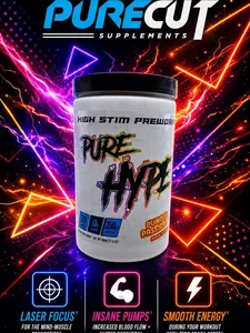 Pure Hype High Stem Pre Workout- Pumped up Passionfruit 30 servings