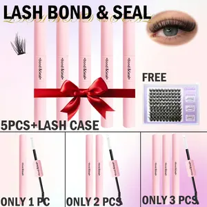 Waterproof Eyelash Adhesive & Sealer Combo, Eyelash Extensions, Strong Glue, Non-Dropping, Makeup Essential, Beginner Friendly, 5pcs/3pcs/2pcs/1pc, Holiday Gift
