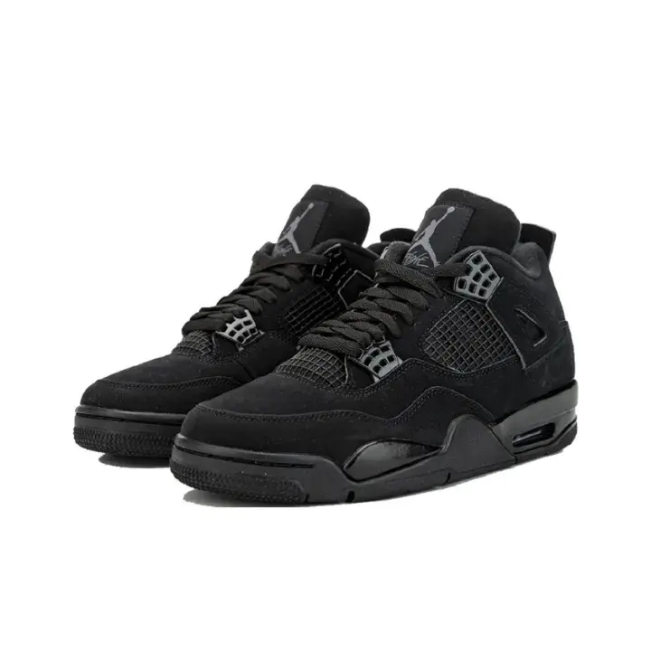 All‑Black Suede Unisex Streetwear Sneakers With Original Shoe Box, Wide Feet Friendly All Day Comfort, Retro Style Lightweight Shock Absorbing Breathable Non‑Slip, Trendy Casual Daily Walking Campus Shoes For College Students Teens
