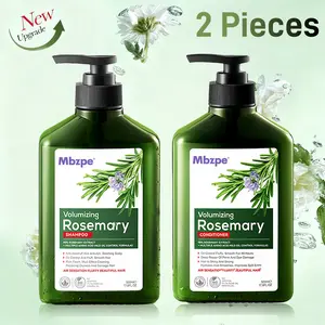 2 Pieces Rosemary Oil Shampoo & Conditioner Set with Biotin for Thinning Hair & Anti-Hair Loss, Strengthening Botanical Formula, Women & Men, Sulfate-Free, Organic
