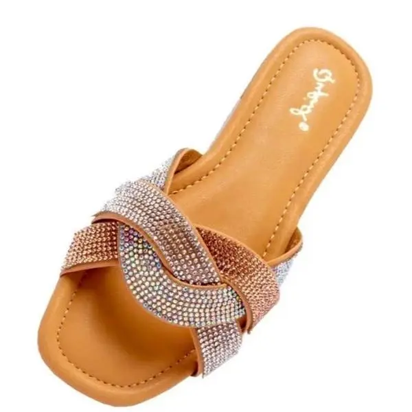 Champagne Rhinestone Sandals