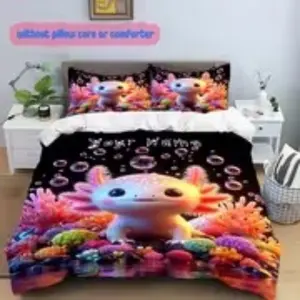 Three-Piece Alligator Pattern Duvet Set, Soft Breathable Polyester Fiber Bedding, Zipper Closure, Four-Season Use, No Comforter Included