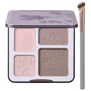 Face Highlighter Contour Shading Palette Sculpting Long-lasting Pressed Powder Smooth Matte Shimmer Finish Makeup for Cool Toned Skin