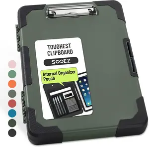 Toughest Clipboard with Storage, Internal Pen Pouch Included, Letter/ A4 Size, Shockproof Heavy Duty Plastic Clip Boards 8.5X11”, High Capacity Clipboards Box Case for Contractor Trucker Driver
