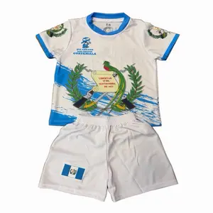 Guatemala El Chilero Soccer Set White & Sky Blue Unisex Jersey and Shorts