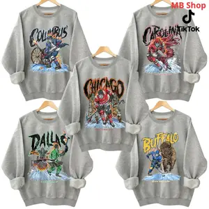 Skeleton Hockey Sport Grey Sweatshirt- DEAD THREADS ORIGINAL RO