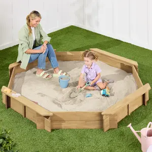 Best Choice Products Kid's Octagonal Wooden Outdoor Sandbox w/ Benches, 8 Seats, Cover, XL Sandpit, Liner Best Choice Products Kid's Octagonal Wooden Outdoor Sandbox w/ Benches, 8 Seats, Cover, XL Sandpit, Liner