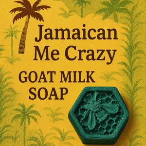 Jamaican Me Crazy Goat Milk Soap Bar - Tropical Honeycomb Exfoliating Cleanser, Hydrating Aroma Moisturizer, Soothing Daily Bath & Shower Body Care Product