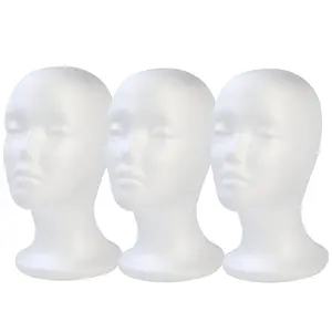 3 count  Wig , Female Styrofoam Mannequin Hairpieces Stand Holder  Model  Wig Display for Style, Model, Display Hair, Hats, Hairpieces, Mask , Salon and Travel
