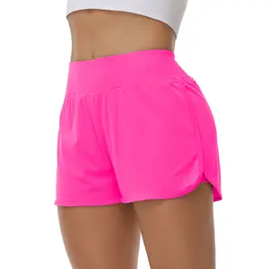 High Waisted Athletic Shorts for Women 2 in 1 Flowy Running Shorts with Pockets Liner for Gym Workout Track Tennis Golf Shorts
