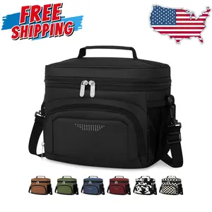Insulated Lunch Bag Leakproof Cooler Lunch Tote Bag, Black