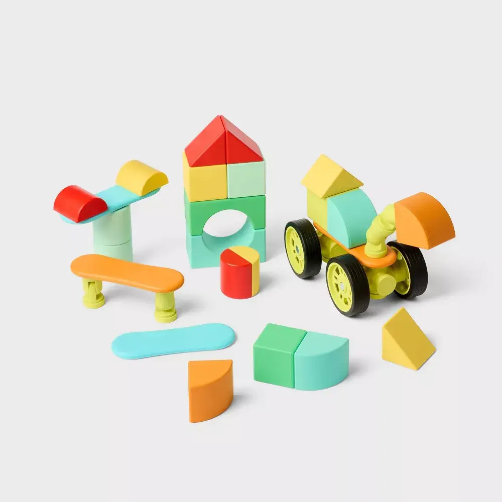 30pc Gigglescape Magnetic Building Blocks & Tiles Set - Shapes Colors Ages 2+ 30pc Gigglescape Magnetic Building Blocks & Tiles Set - Shapes Colors Ages 2+