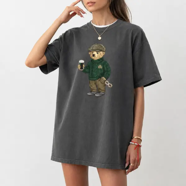 Comfort Colors® St Patricks Day Bear  Shirt, Retro Irish Tee