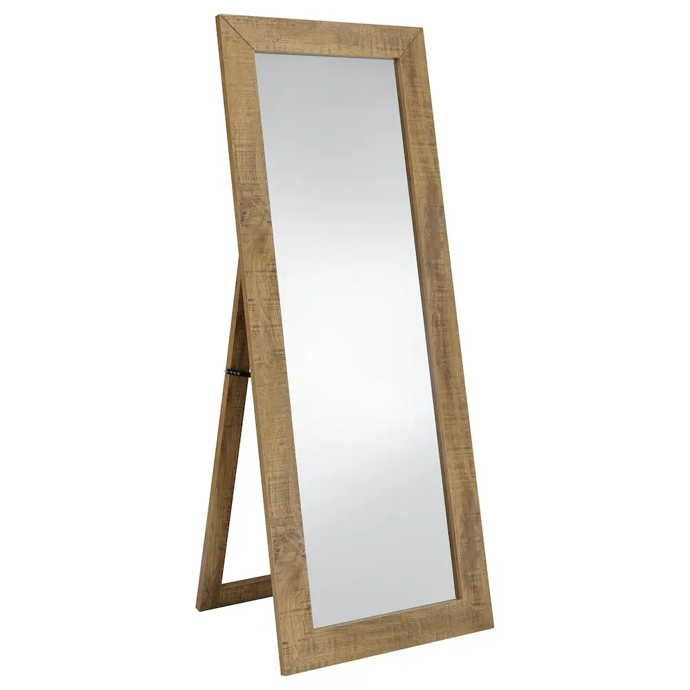 Cadence Classic Tempered Glass Full-Length Standing Mirror, Mango Wood Home Decor for Bedroom, Ideal for Room Decor Enthusiasts