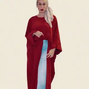 Slit Front Maxi Abaya in Maroon