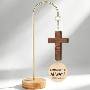 I Am with You Always Matthew 28:20 Cross Acrylic Ornament, Religious Design, Hanging Keepsake Gift, Home Decor for Believers, Religious Ornaments