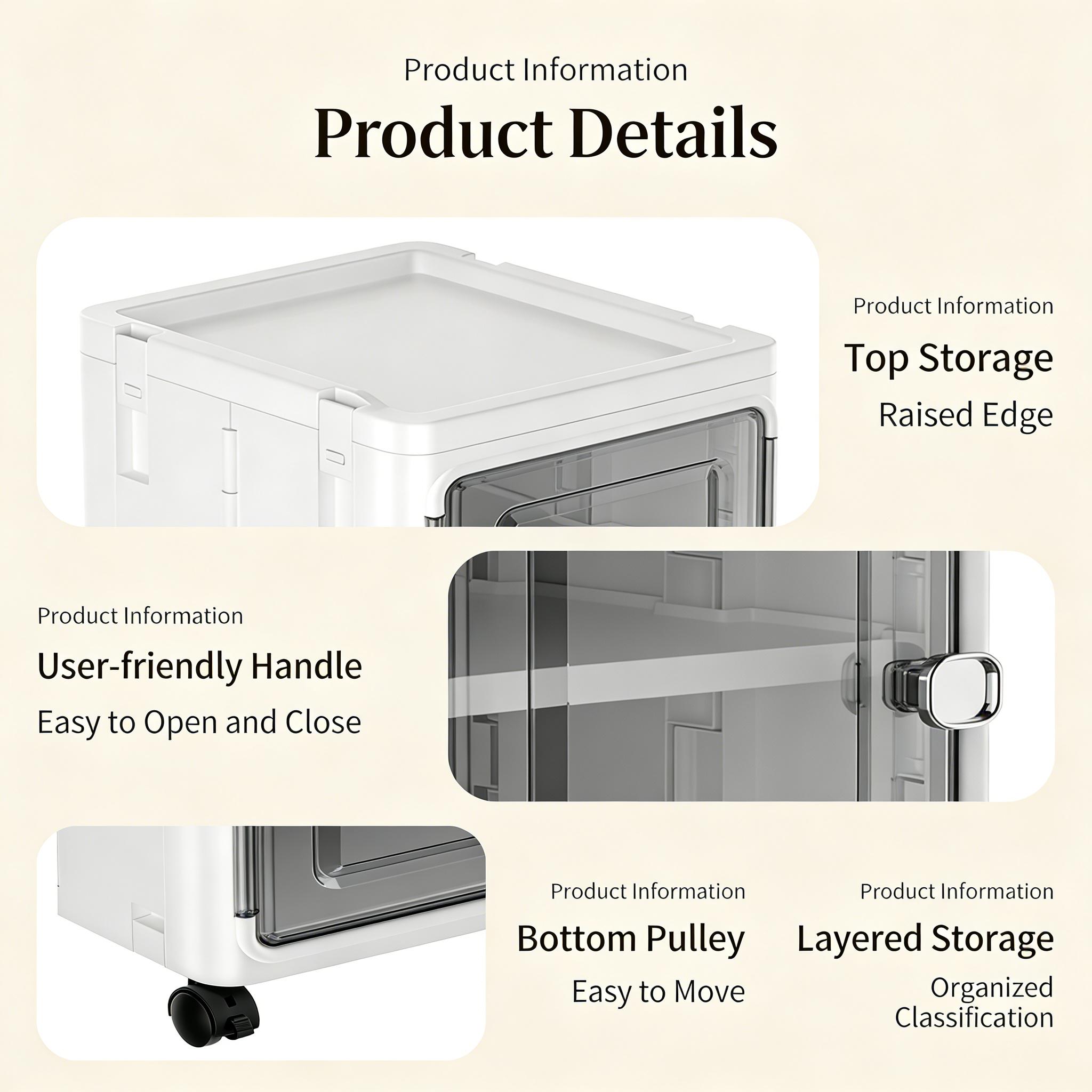 Mobile Foldable Dustproof Storage Cabinet Universal Wheels Magnetic Door Multilayer Slim Narrow Gap Storage Box Kitchen Bedroom Bathroom Side Home Organizer Mobile Foldable Dustproof Storage Cabinet Universal Wheels Magnetic Door Multilayer Slim Narrow Gap Storage Box Kitchen Bedroom Bathroom Side Home Organizer