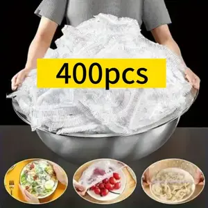 400 Pcs Food-Grade Disposable Storage Bags, Transparent Plastic Covers for Kitchen, Durable Waterproof Sealed Containers