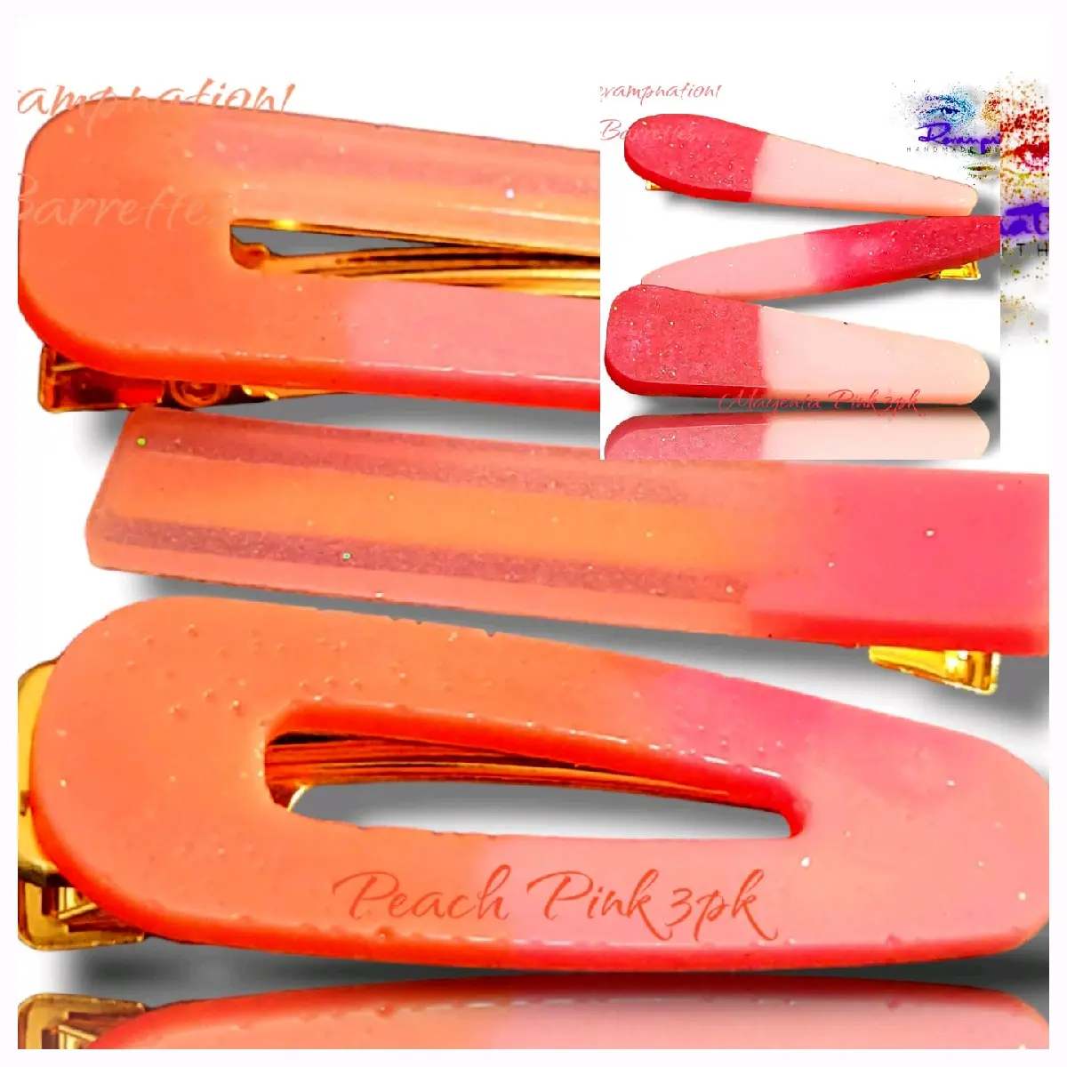Colorblock Resin Barrettes