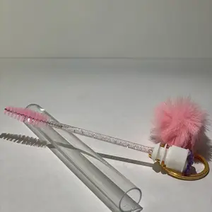 Lash Spoolie with Cover Case keychain  Eyelashes spoolie Handy Makeup Flawless Mascara Fluffy Cosmetic