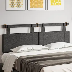 Wall Mounted Headboard for King Size Bed, Upholstered Linen Headboard, King Padded Head Boards Solid Wood Hanging Headboard Panels with Stainless Steel Hooks for Bedroom - BlackHousehold living room bedroom hotel dormitory dirt-resistant and versatile