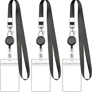 2-Pack Retractable ID Lanyard Set - With Swivel Badge Clips; Suitable for Work Badges, Cruise Cards, and Conference Tags (Anti-Loss Design)