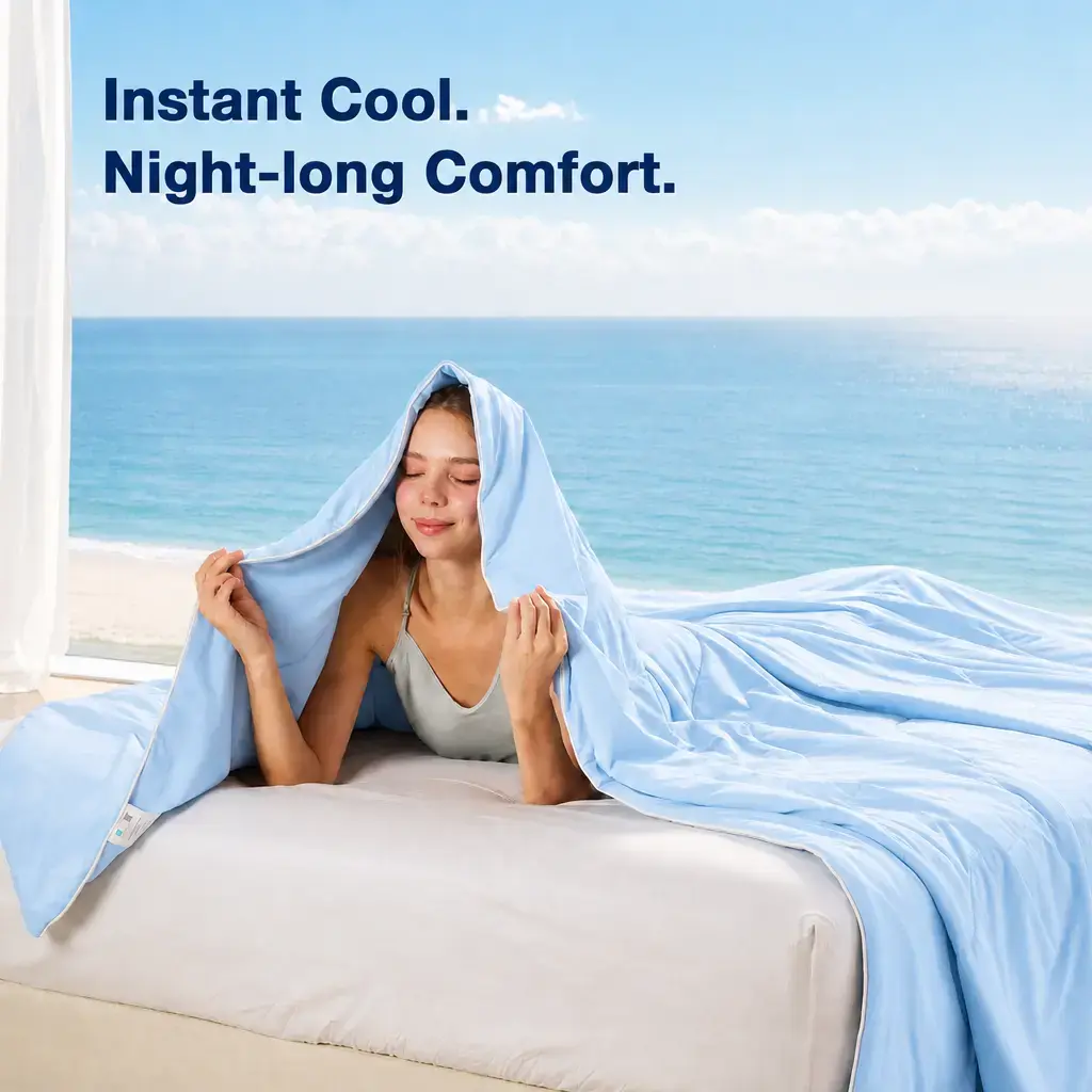 JOLLYVOGUE Cooling Throw Blanket - Rayon-from-Bamboo Home Textile Blanket, Ultra-Fine High-Density Fibers, Ultra-Thin Silky Cooling Quilts for Hot Sleepers, Breathable Oversized Lightweight Bedding, Teenage Bedroom Gift, Single & Double Sizes