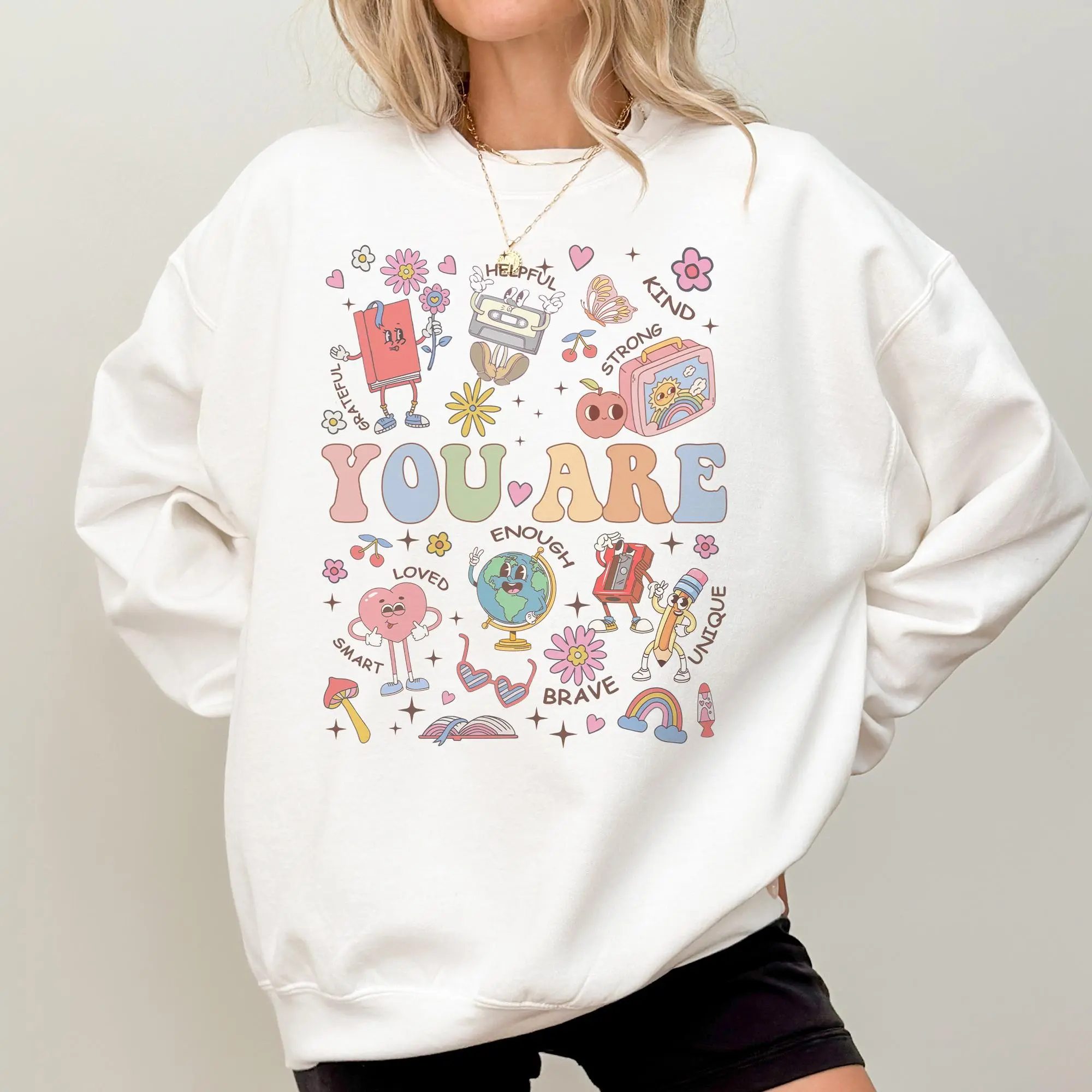 Teacher Sweatshirt, Back To School Shirt For Teacher, You Are Kind Shirt, Teacher Appreciation Gifts, Teacher Gift, Kindergarten Teacher Unisex Oversized Apparel Cotton