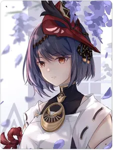 Genshin Impact Kujosara Game Wall Art Painting, Game And Anime Iron Prints for Home Decorations