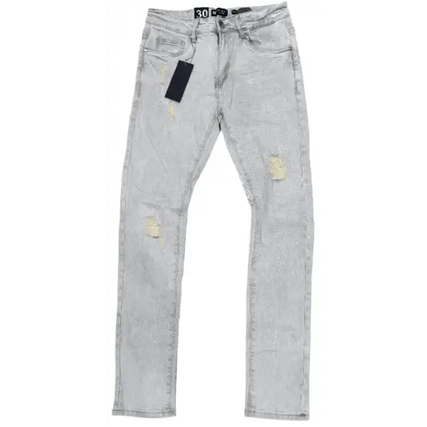 Waimea light distress beige wash denim