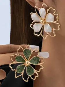 European and American Fashion Boho Earrings, Fashionable Earrings, Exaggerated Irregular Flower Pattern, Women's Elegant Studs, Birthday and Valentine's Gift