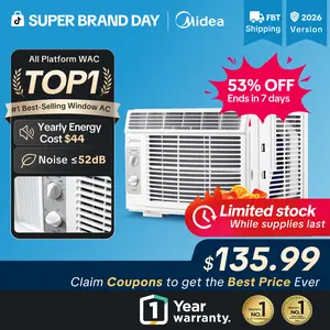 【SBD】Midea 5,000 BTU EasyCool Mechanical Small Window Air Conditioner - Cool up to 150 Sq. Ft. AC with Easy-to-Use Mechanical Controls and Reusable Filter, Perfect for Small Bedroom, Living Room, Home Office, New Arrivals