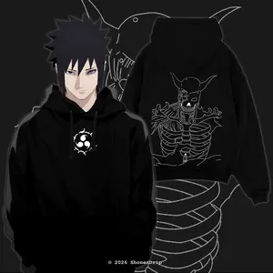 Sasuke Uchiha Susanoo T-Shirt & Hoodie, Naruto Anime Dark Streetwear Hoodie, Mangekyo Sharingan Graphic Hoodie, Japanese Ninja Aesthetic Oversized Hoodie, Anime Back Print Hoodie