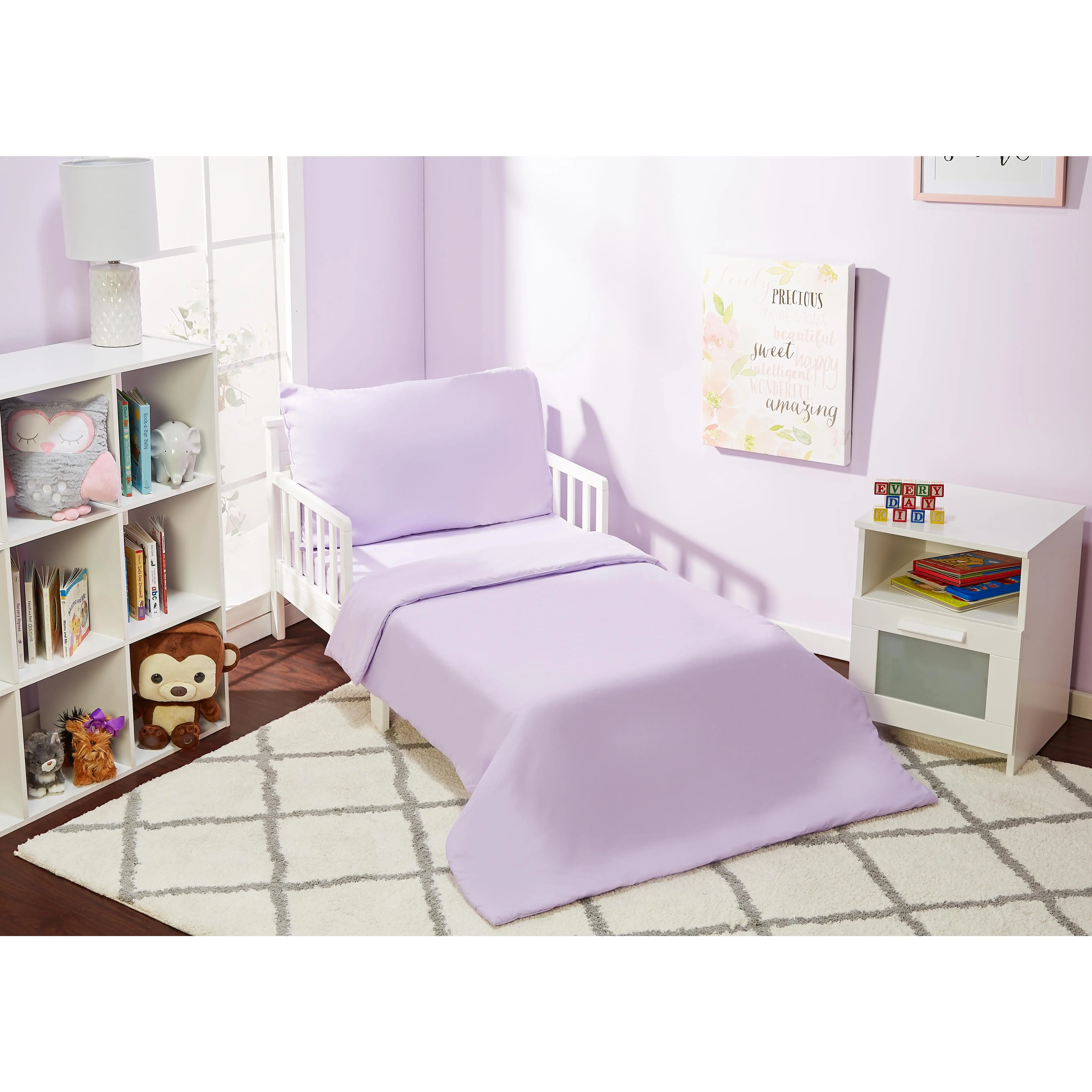 Solid Lavender 4-Piece Toddler Bedding Set Solid Lavender 4-Piece Toddler Bedding Set