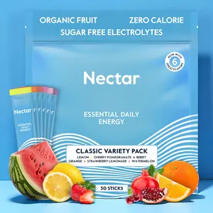 Nectar Energy Booster - Organic Caffeine, B12 & Electrolytes - Sugar Free & Zero Calorie, Energy Drink & Soda Alternative – Hydration & Energy Supplement (Classic Variety 30 Packets)