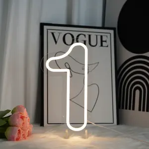 Number 1 neon light
