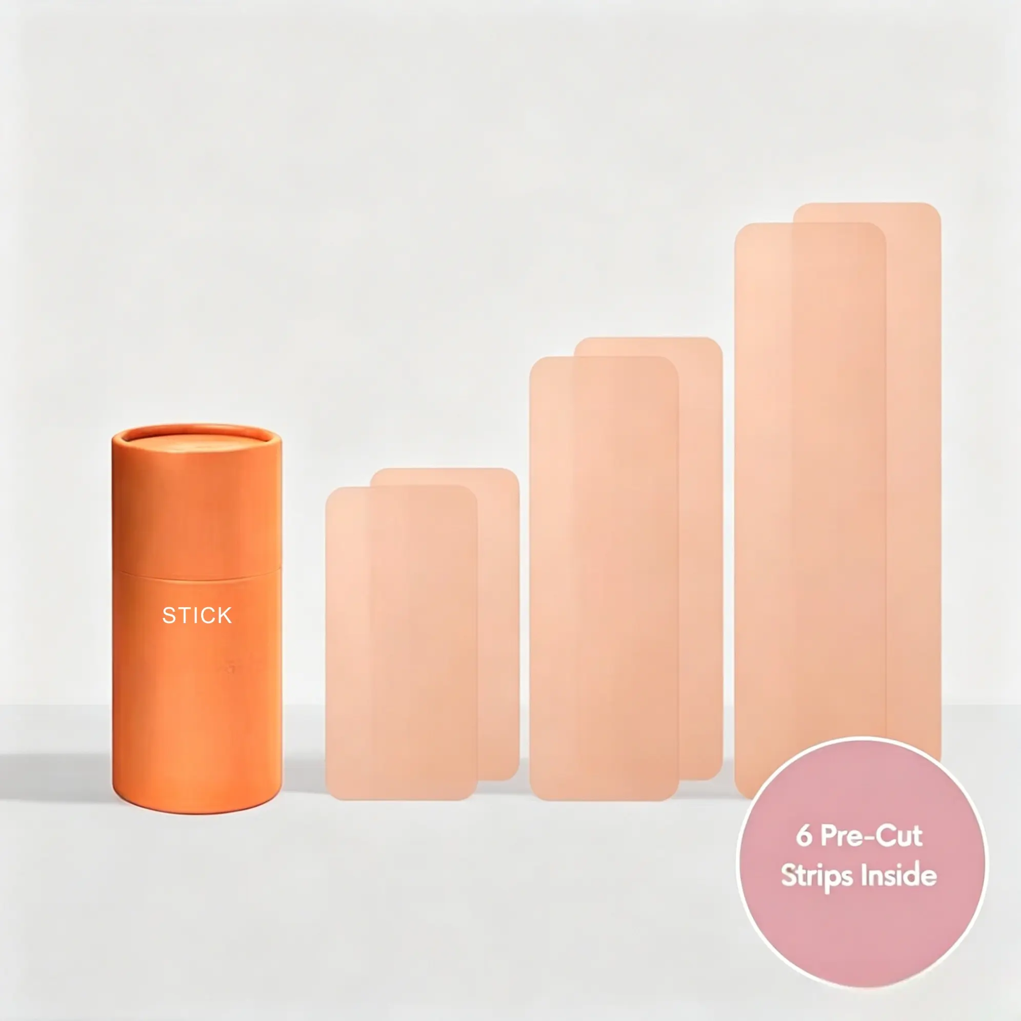 Reusable Silicone Boob Tape for Women, Seamless Adhesive Bra Accessories - 6-Piece Kit in 3 Assorted Lengths, Assorted Sizes