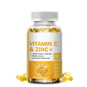 Vitamin C & Zinc Complex| 1000mg + 20mg Per Serving| Immune Function & Antioxidant Support| 120 Vegan Capsules| Allergen-Free Formula*