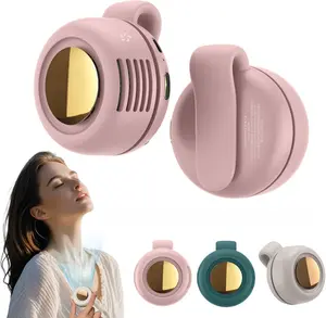 Mirror Finish Wearable Mini Bladeless Fan, 360° Rotating, Clip-On, 3 Speeds, Ultra-Quiet, Portable for Shirt, Waist, Neck