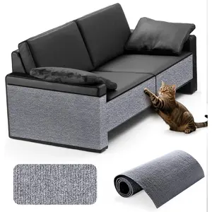 Scratch Protector, Self-Adhesive  Pad, Trimmable Furniture Guard for Couches & Walls,  & Washable  Claw Deterrent Mat (Light Grey, 15.8 * 39.4in, 1)