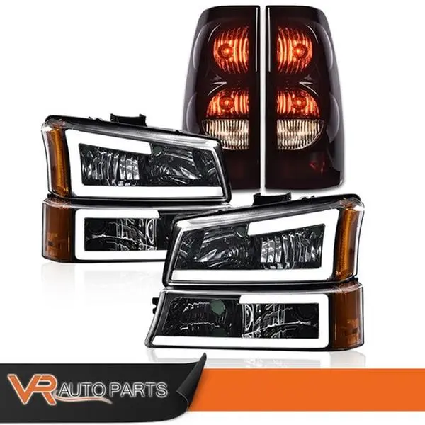Truck Lights LED DRL Headlight, Signal Bumper Lamps & Tail Light Bolt-On Kit - Factory Replacement Pair Pack for 03-06 Chevy Silverado with Unique Look, Car Lights, Led Truck Daytime Running Lights