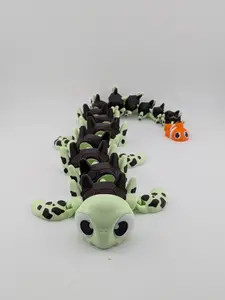 Turtle Shell Flexi Dragon with Fishy Tail Articulated Fidget Toy for Kids 3+ & Adults Durable PLA Plastic 17 Inches Long Perfect Gift
