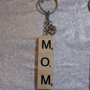 Mom Scrabble Keychain