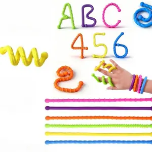 6-Piece Stress Relief Toy Set | Fidget Toys  Textured & Bendable Twisty Sticks | Soothe Mind & Body, Relieve Stress | Ideal Gift for Valentine's Day & Easter—Also a Perfect Choice for Adult Gifting (Random Colors)