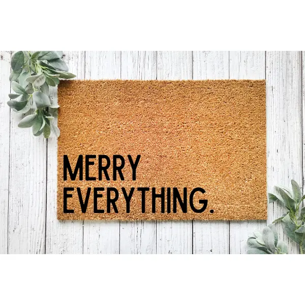 Holiday Decor Merry Everything Doormat Christmas Doormat Hello Welcome Mat Custom Doormat Outdoor Doormat Housewarming Gift