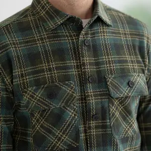 Adaptive Olive Plaid Flannel Shirt with Magnetic Closures